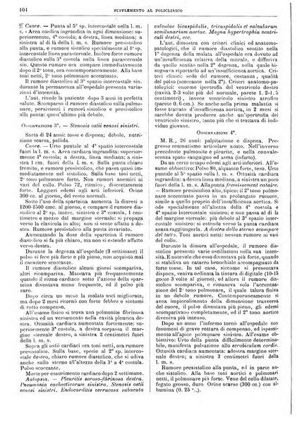 Supplemento al policlinico periodico di medicina, chirurgia ed igiene