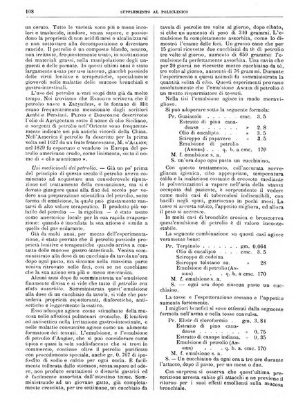 Supplemento al policlinico periodico di medicina, chirurgia ed igiene