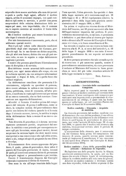 Supplemento al policlinico periodico di medicina, chirurgia ed igiene