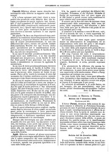 Supplemento al policlinico periodico di medicina, chirurgia ed igiene