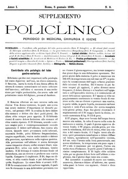 Supplemento al policlinico periodico di medicina, chirurgia ed igiene