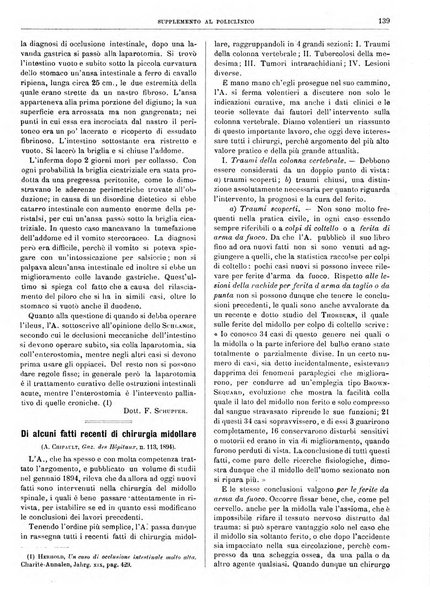 Supplemento al policlinico periodico di medicina, chirurgia ed igiene