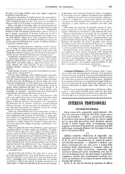 Supplemento al policlinico periodico di medicina, chirurgia ed igiene