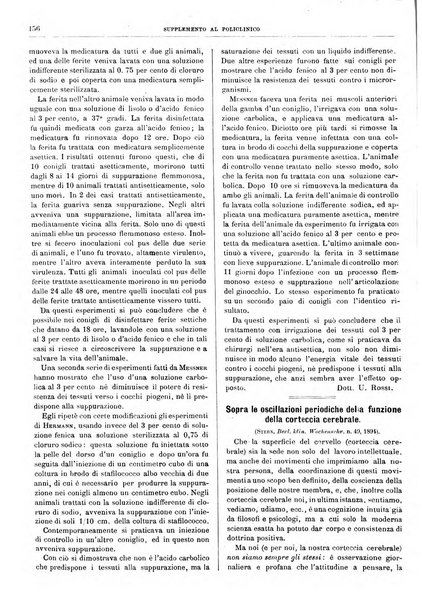 Supplemento al policlinico periodico di medicina, chirurgia ed igiene