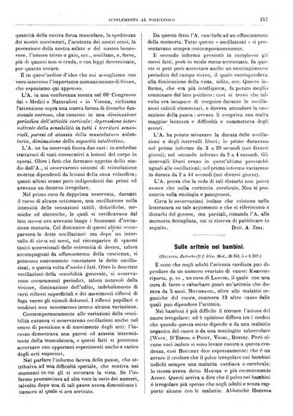 Supplemento al policlinico periodico di medicina, chirurgia ed igiene