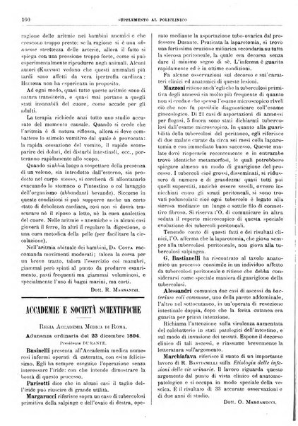 Supplemento al policlinico periodico di medicina, chirurgia ed igiene