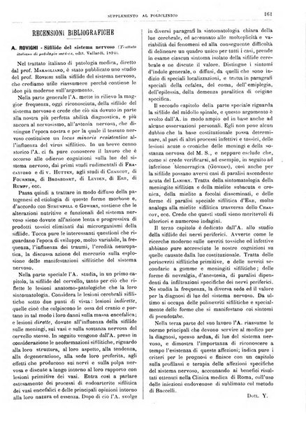 Supplemento al policlinico periodico di medicina, chirurgia ed igiene