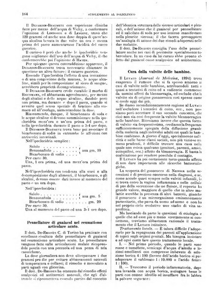 Supplemento al policlinico periodico di medicina, chirurgia ed igiene