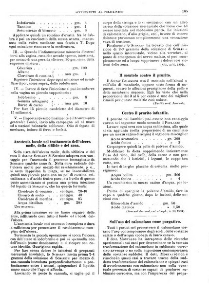 Supplemento al policlinico periodico di medicina, chirurgia ed igiene