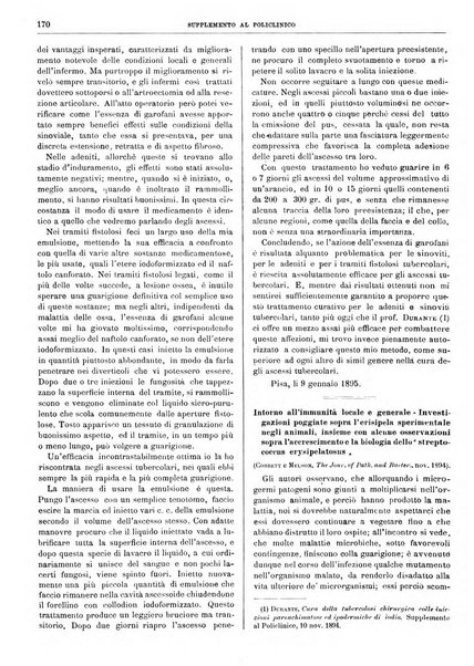 Supplemento al policlinico periodico di medicina, chirurgia ed igiene