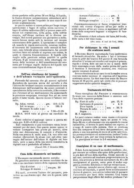 Supplemento al policlinico periodico di medicina, chirurgia ed igiene