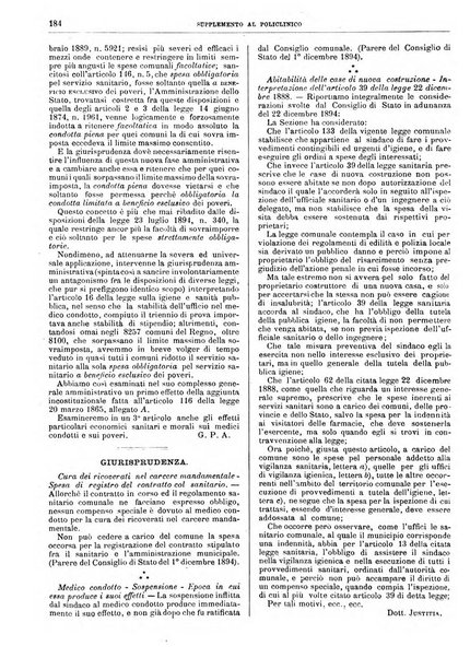 Supplemento al policlinico periodico di medicina, chirurgia ed igiene