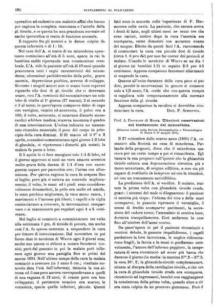 Supplemento al policlinico periodico di medicina, chirurgia ed igiene