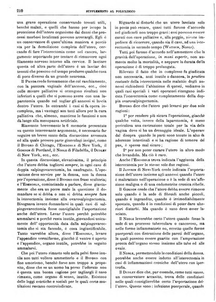 Supplemento al policlinico periodico di medicina, chirurgia ed igiene