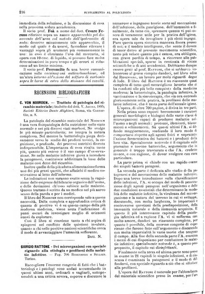 Supplemento al policlinico periodico di medicina, chirurgia ed igiene