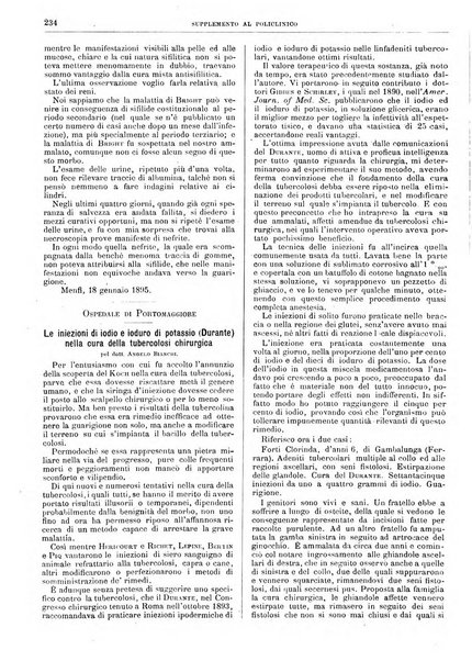 Supplemento al policlinico periodico di medicina, chirurgia ed igiene