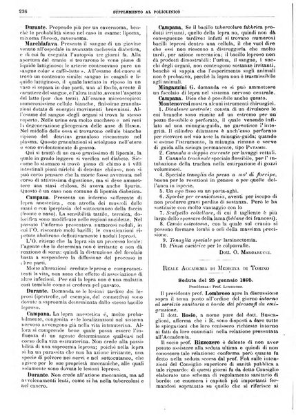 Supplemento al policlinico periodico di medicina, chirurgia ed igiene