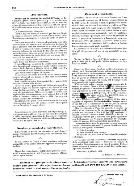 Supplemento al policlinico periodico di medicina, chirurgia ed igiene