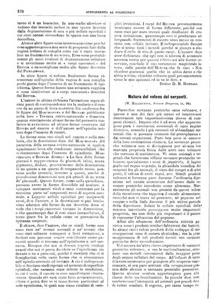 Supplemento al policlinico periodico di medicina, chirurgia ed igiene