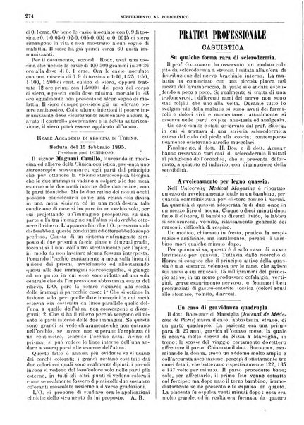 Supplemento al policlinico periodico di medicina, chirurgia ed igiene