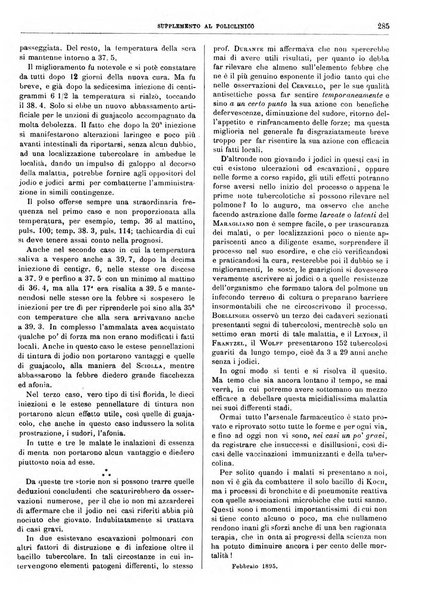 Supplemento al policlinico periodico di medicina, chirurgia ed igiene