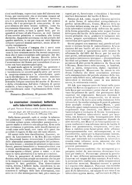 Supplemento al policlinico periodico di medicina, chirurgia ed igiene