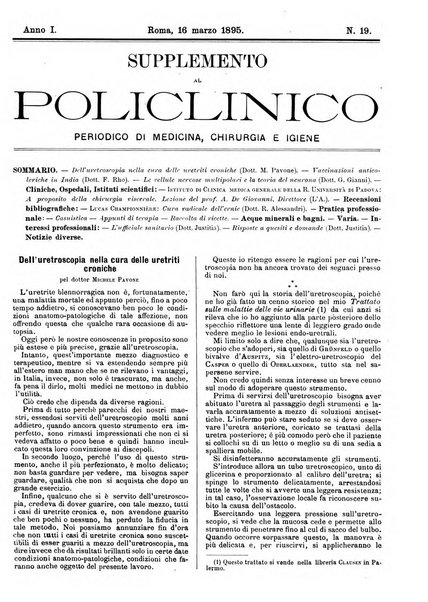 Supplemento al policlinico periodico di medicina, chirurgia ed igiene