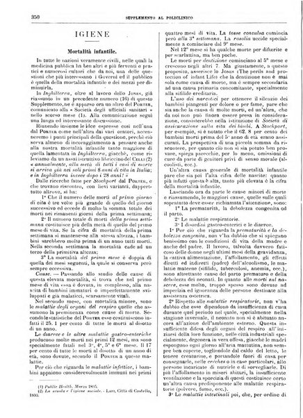 Supplemento al policlinico periodico di medicina, chirurgia ed igiene