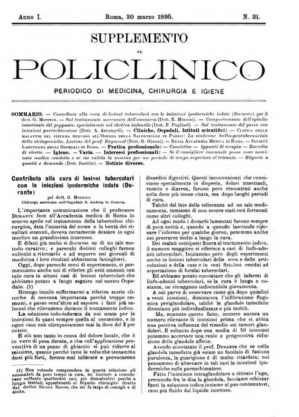 Supplemento al policlinico periodico di medicina, chirurgia ed igiene