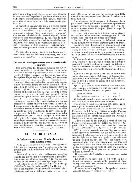 Supplemento al policlinico periodico di medicina, chirurgia ed igiene