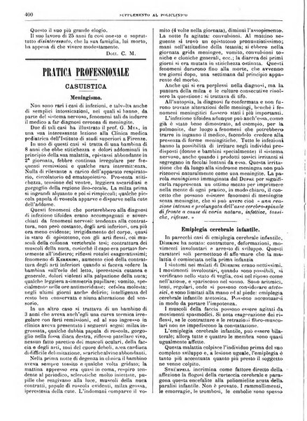 Supplemento al policlinico periodico di medicina, chirurgia ed igiene