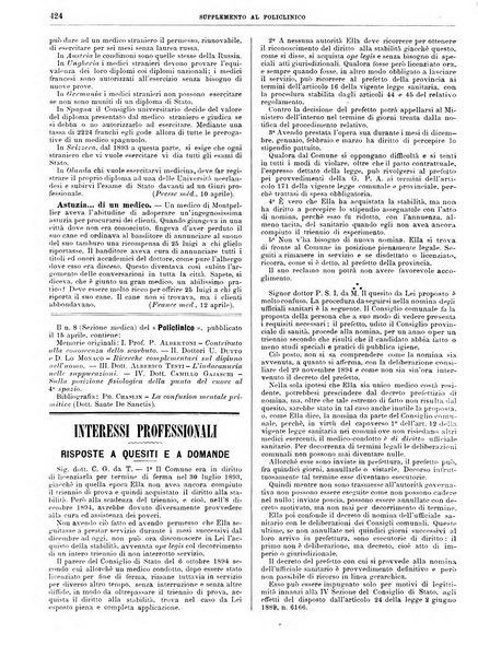 Supplemento al policlinico periodico di medicina, chirurgia ed igiene