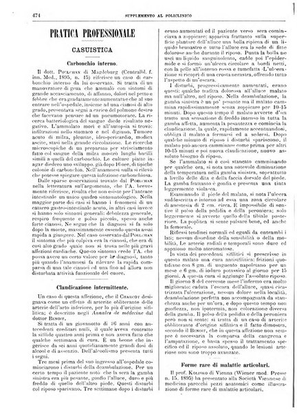 Supplemento al policlinico periodico di medicina, chirurgia ed igiene