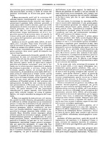 Supplemento al policlinico periodico di medicina, chirurgia ed igiene