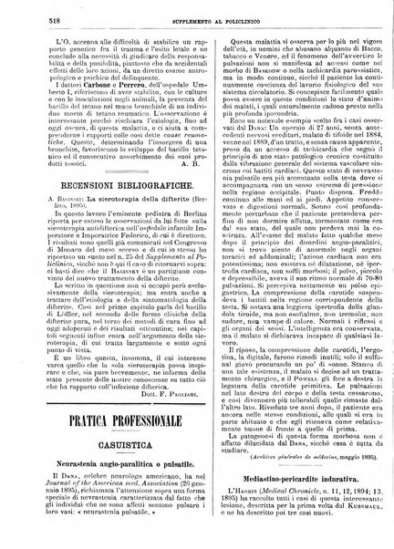 Supplemento al policlinico periodico di medicina, chirurgia ed igiene