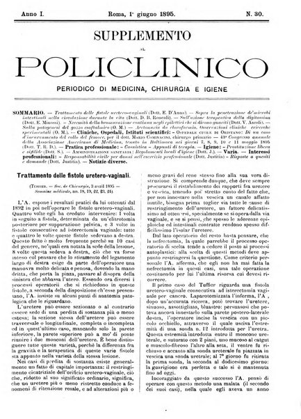 Supplemento al policlinico periodico di medicina, chirurgia ed igiene