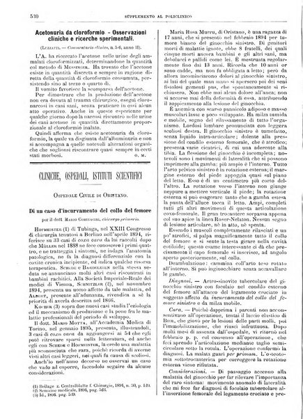 Supplemento al policlinico periodico di medicina, chirurgia ed igiene