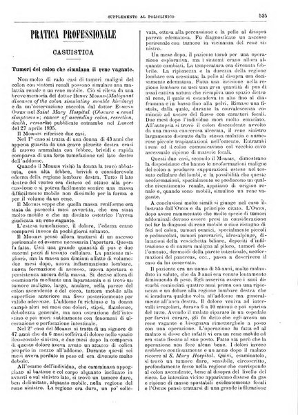 Supplemento al policlinico periodico di medicina, chirurgia ed igiene