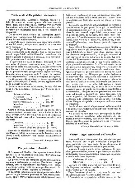 Supplemento al policlinico periodico di medicina, chirurgia ed igiene