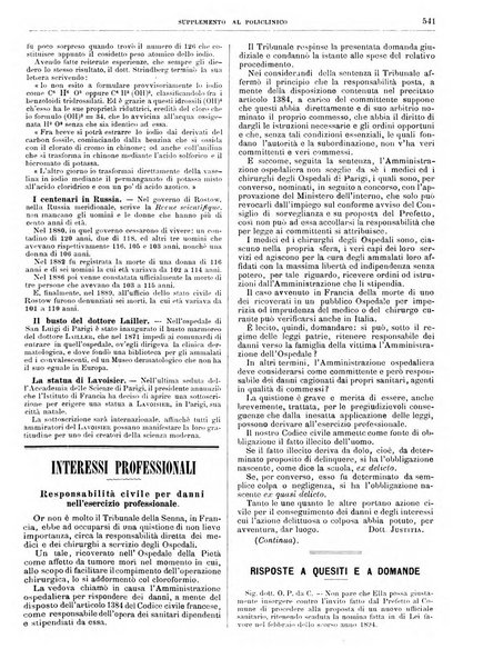 Supplemento al policlinico periodico di medicina, chirurgia ed igiene