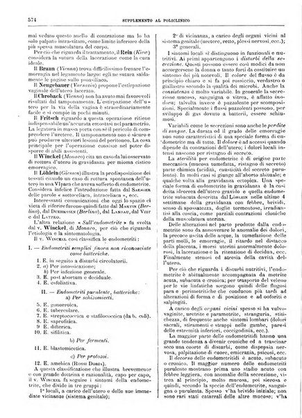 Supplemento al policlinico periodico di medicina, chirurgia ed igiene