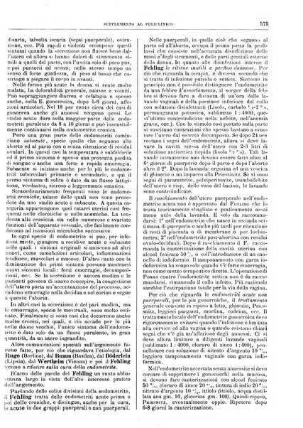 Supplemento al policlinico periodico di medicina, chirurgia ed igiene