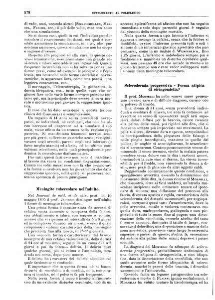 Supplemento al policlinico periodico di medicina, chirurgia ed igiene