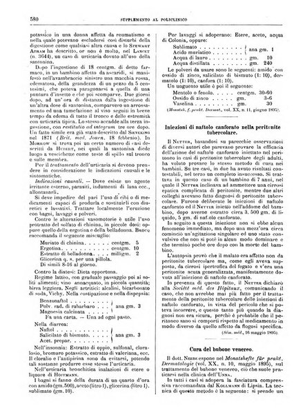 Supplemento al policlinico periodico di medicina, chirurgia ed igiene