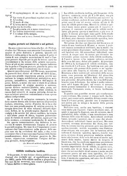 Supplemento al policlinico periodico di medicina, chirurgia ed igiene