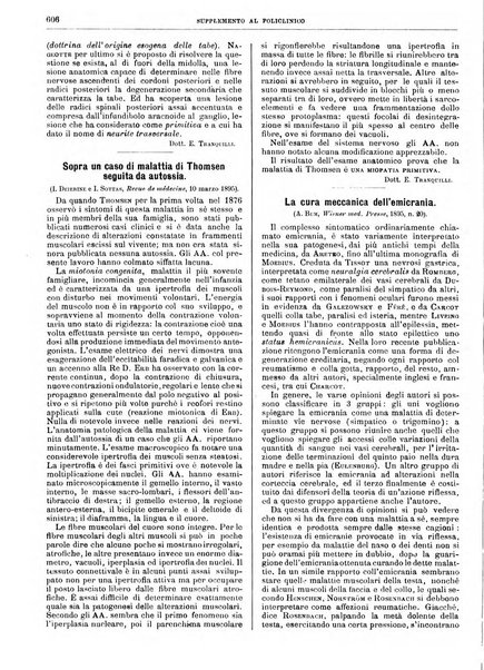 Supplemento al policlinico periodico di medicina, chirurgia ed igiene