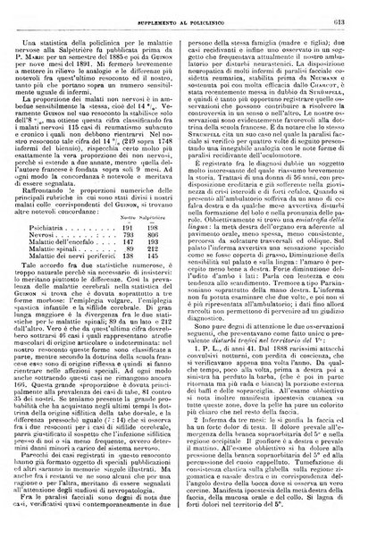 Supplemento al policlinico periodico di medicina, chirurgia ed igiene