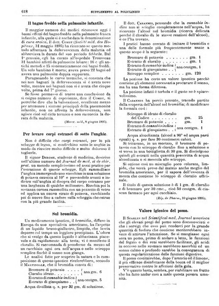 Supplemento al policlinico periodico di medicina, chirurgia ed igiene