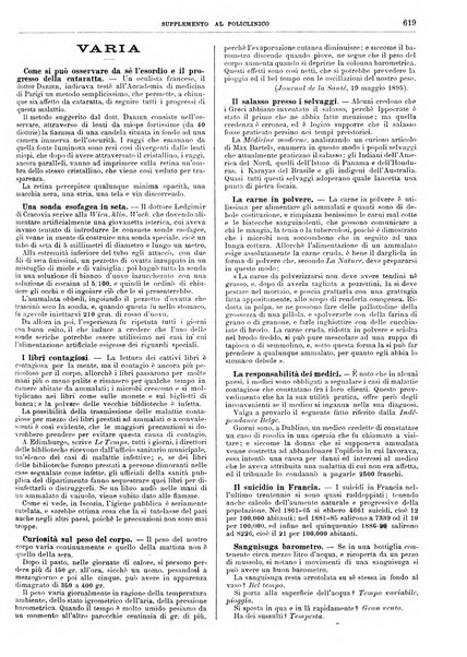 Supplemento al policlinico periodico di medicina, chirurgia ed igiene