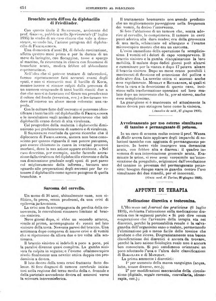 Supplemento al policlinico periodico di medicina, chirurgia ed igiene